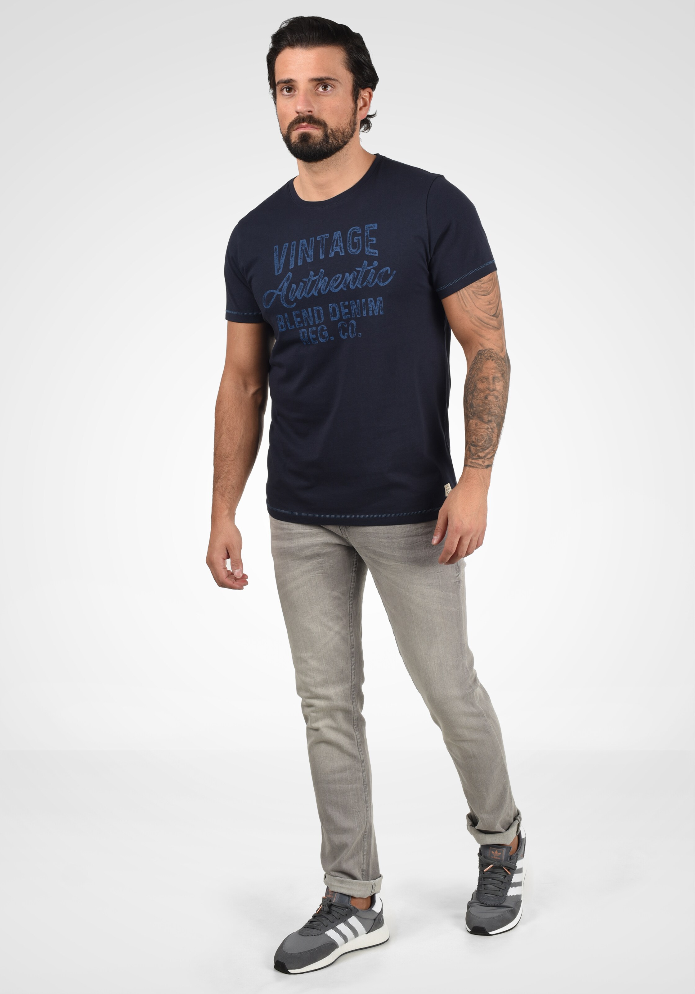 Männer Große Größen BLEND T-Shirt Florenz in Schwarz - JS82870