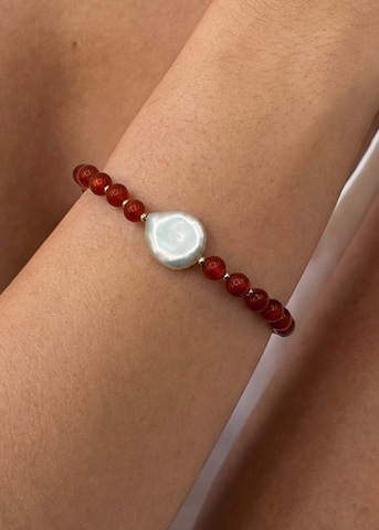 PURELEI - Pulseira 'Achat Pearl' em ouro: frente