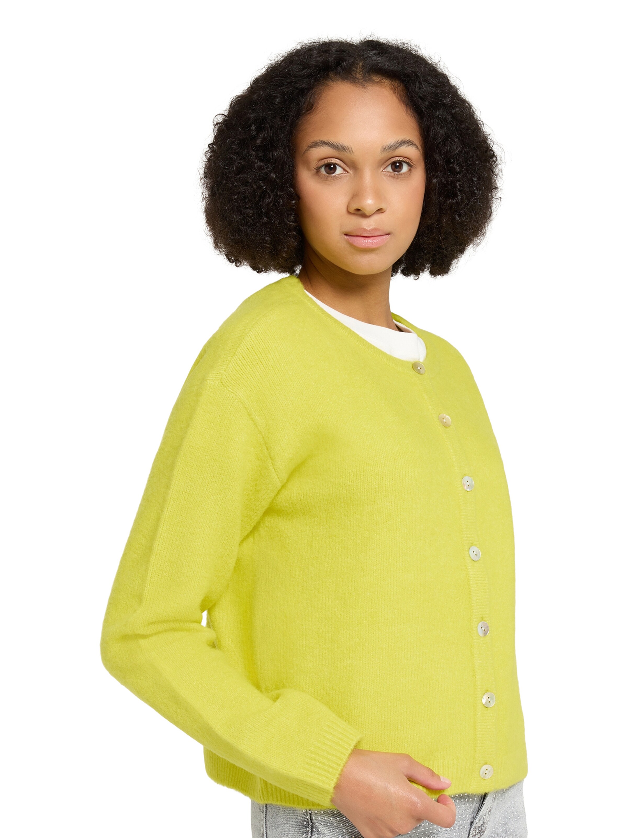 Cartoon Gebreid vest in Geel