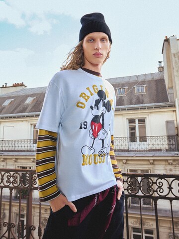 Bershka Majica 'MC MICKEY' | bela barva: sprednja stran