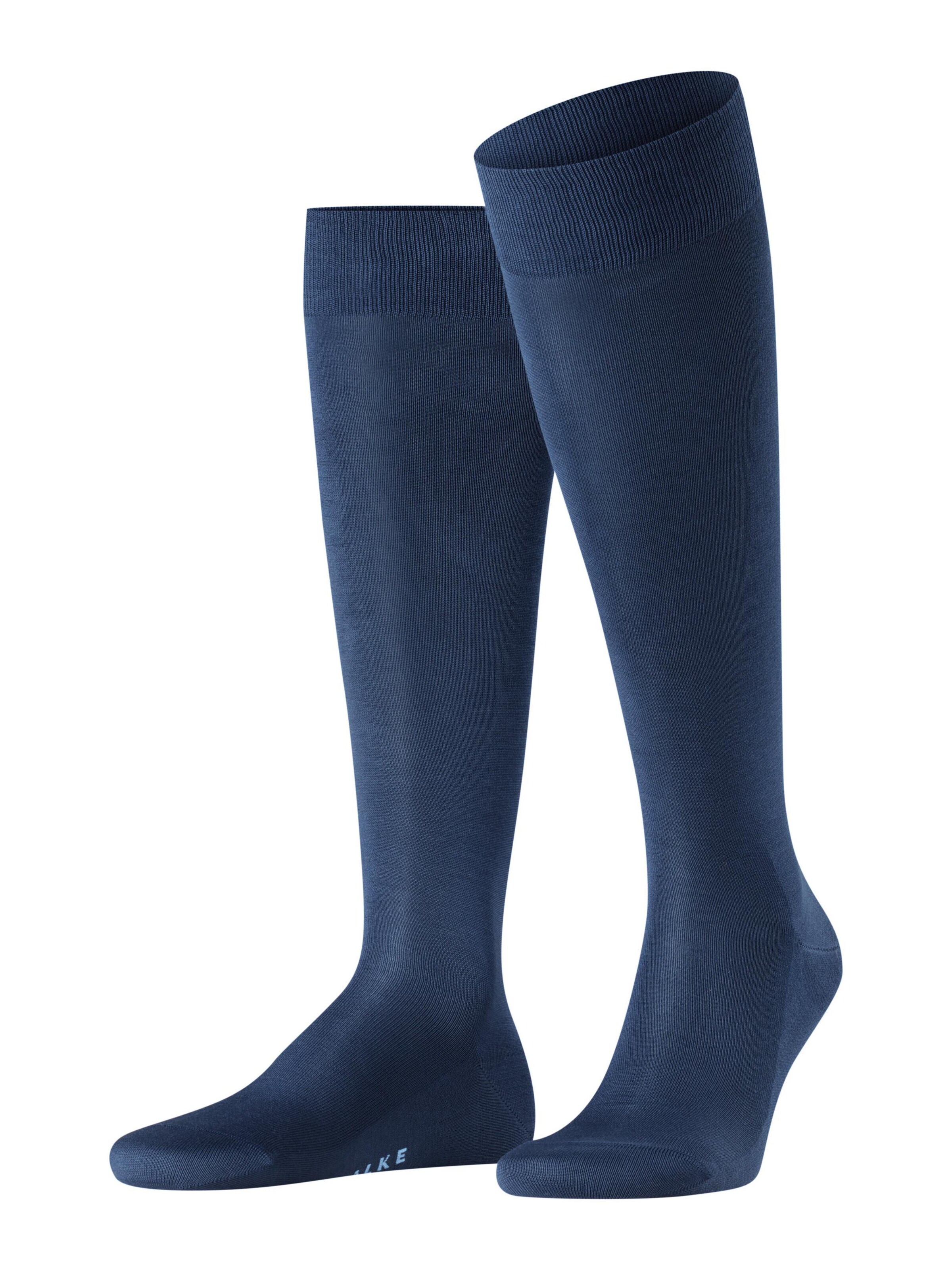 FALKE Knee High Socks 'Tiago' in Blue: front