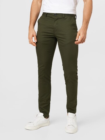 SCOTCH & SODA Слим фит Панталон Chino 'Mott' в зелено: отпред