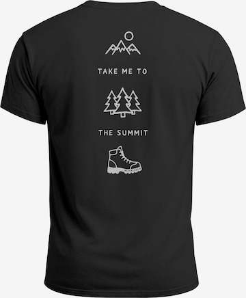 Neverless Shirt 'the summit' in Schwarz: Vorderseite