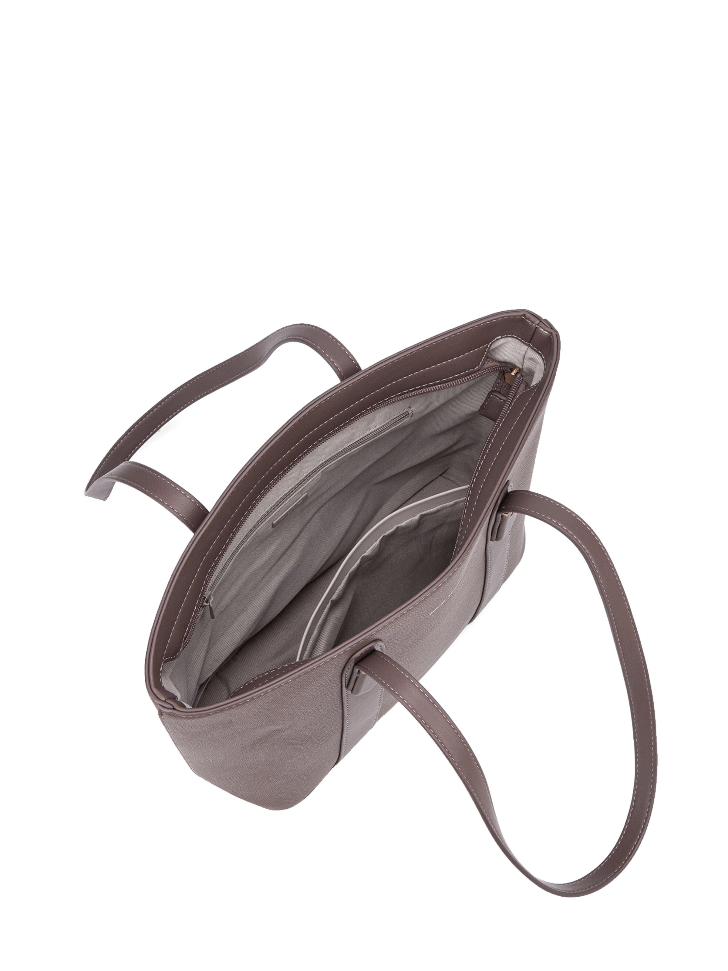 Borsa a spalla 'Borsa a Spalla Donna Vegan Leather 36x23 cm - Chiusura Zip' di David Jones in marrone