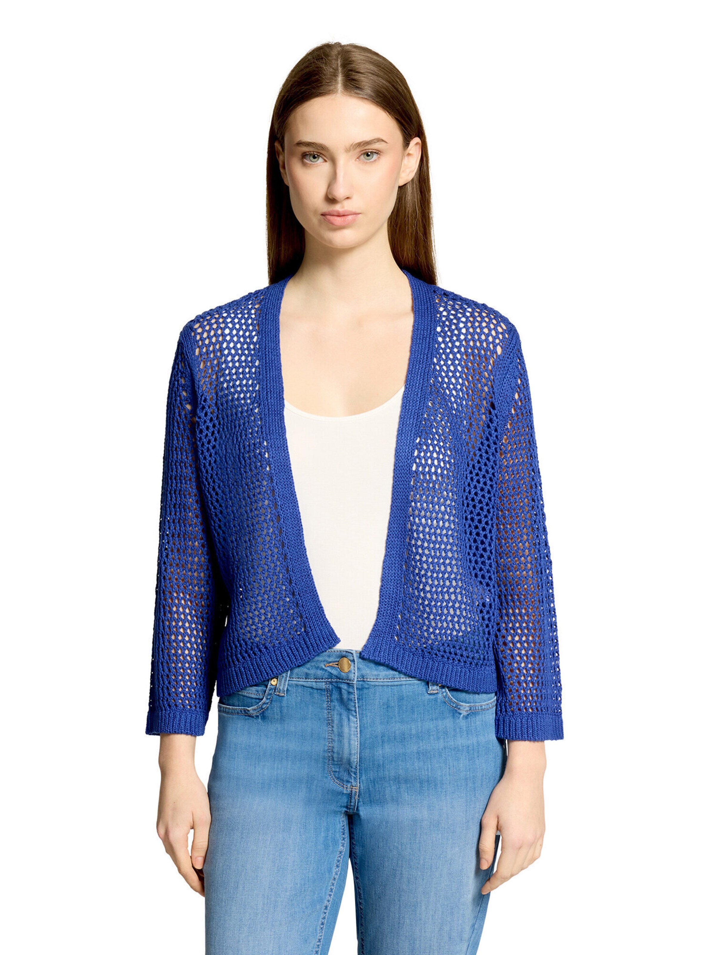 Betty Barclay Gebreid vest in Blauw: voorkant