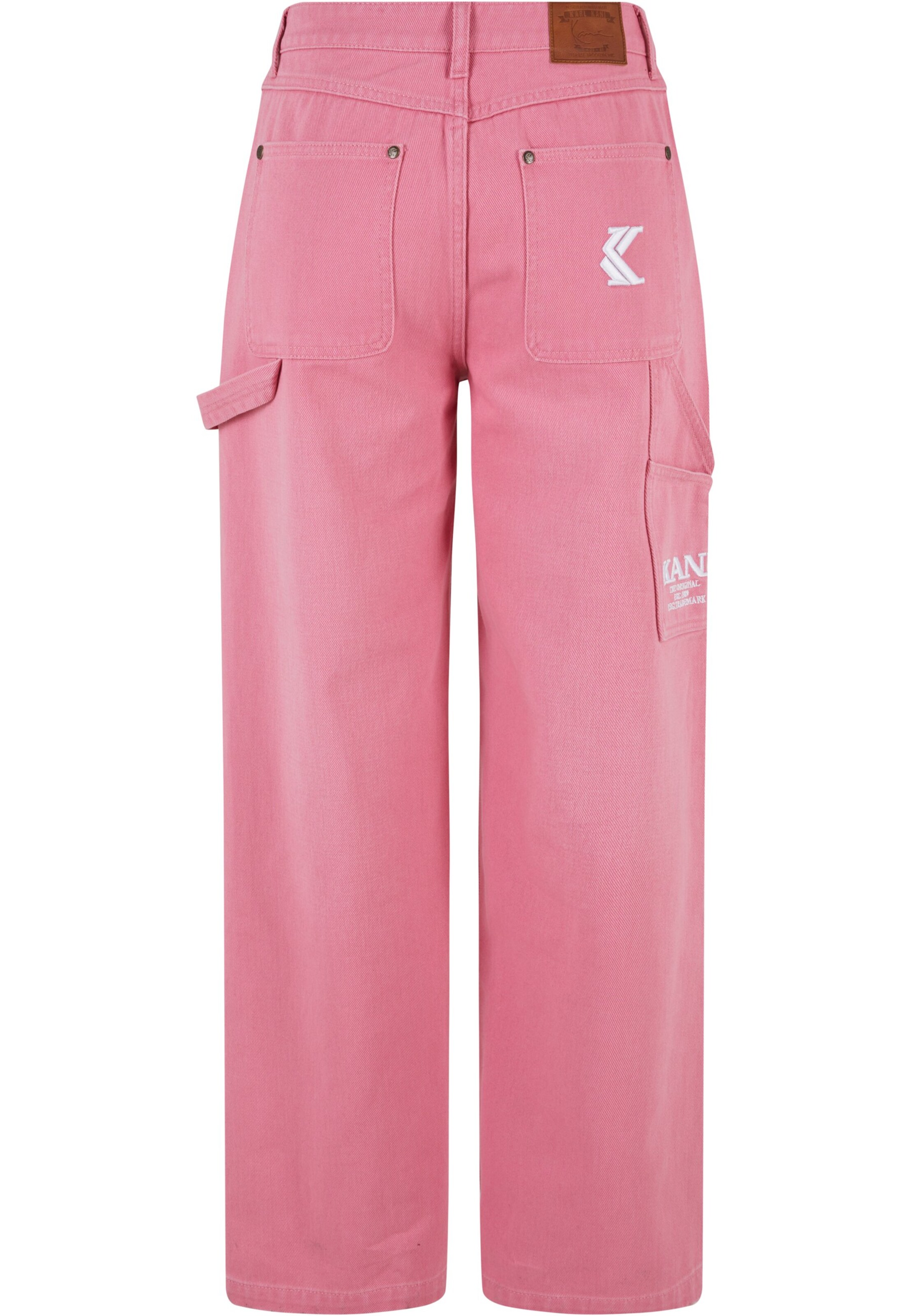 rozā Karl Kani Vaļīgs piegriezums Kargo džinsi