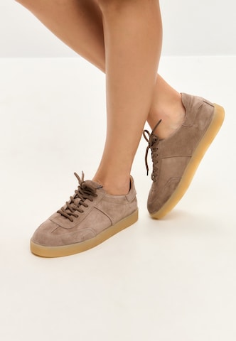 CESARE GASPARI Platform trainers in Brown