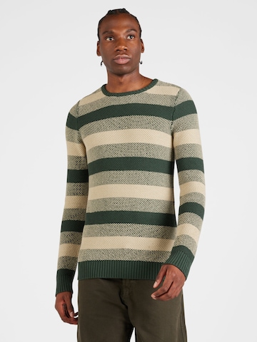 BLEND Пуловер в зелено: отпред