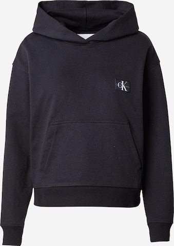 Sweat-shirt Calvin Klein Jeans en noir : devant