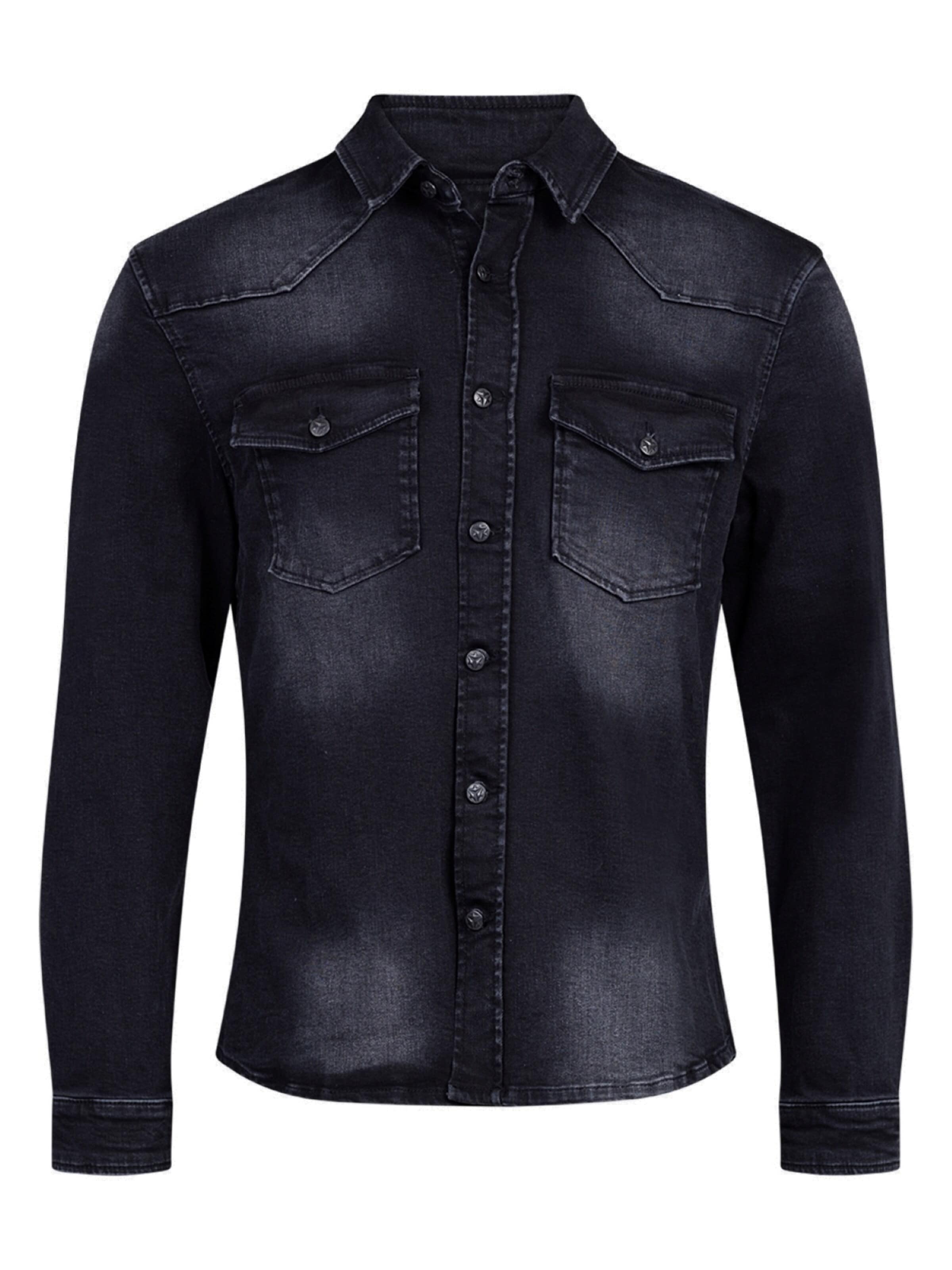 YVZ Denim Between-Season Jacket 'Taurus' in Black: front