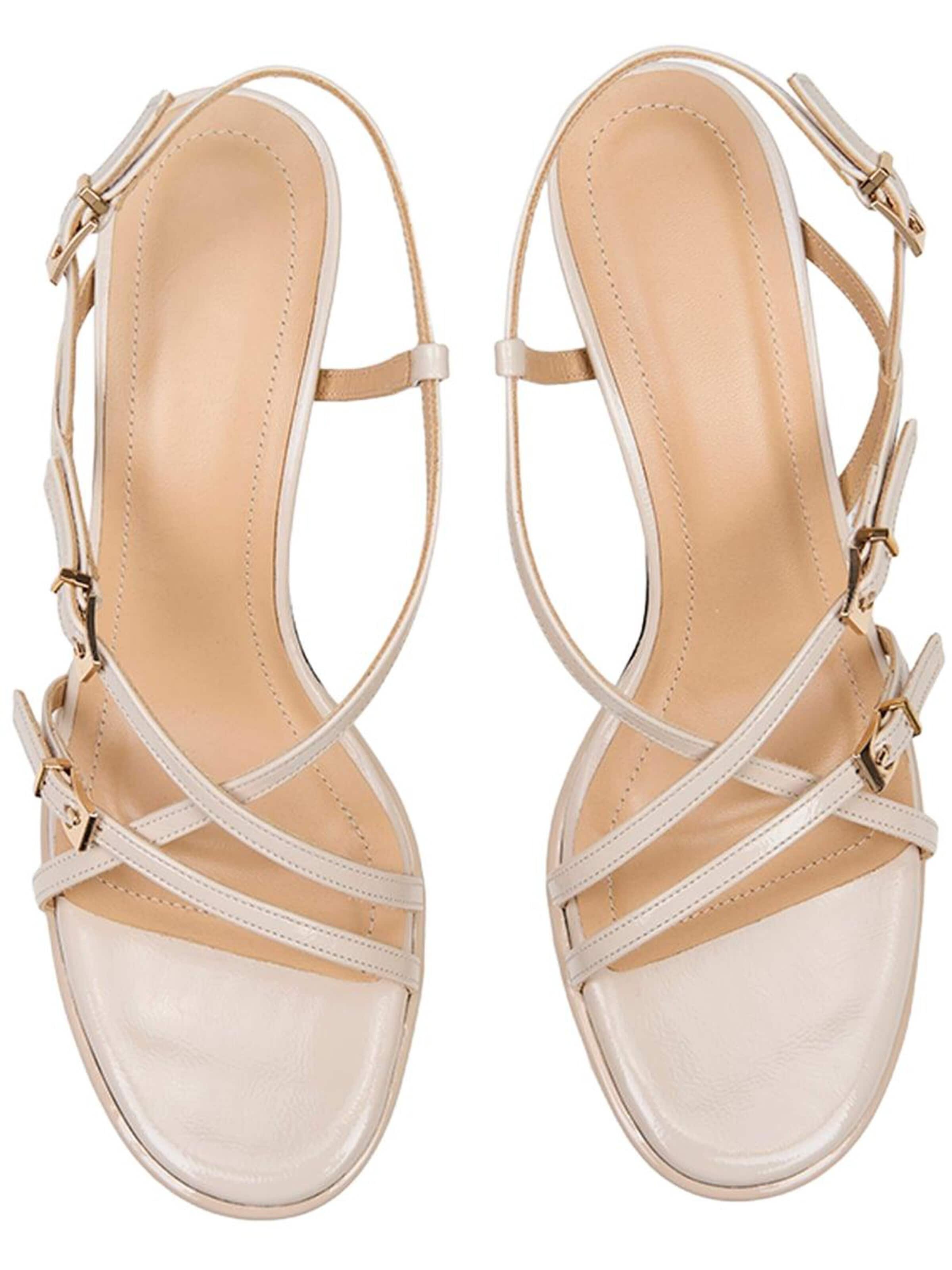 Desa - Sandalias de dedo 'Sandalen mit gekreuzten Riemen' en beige