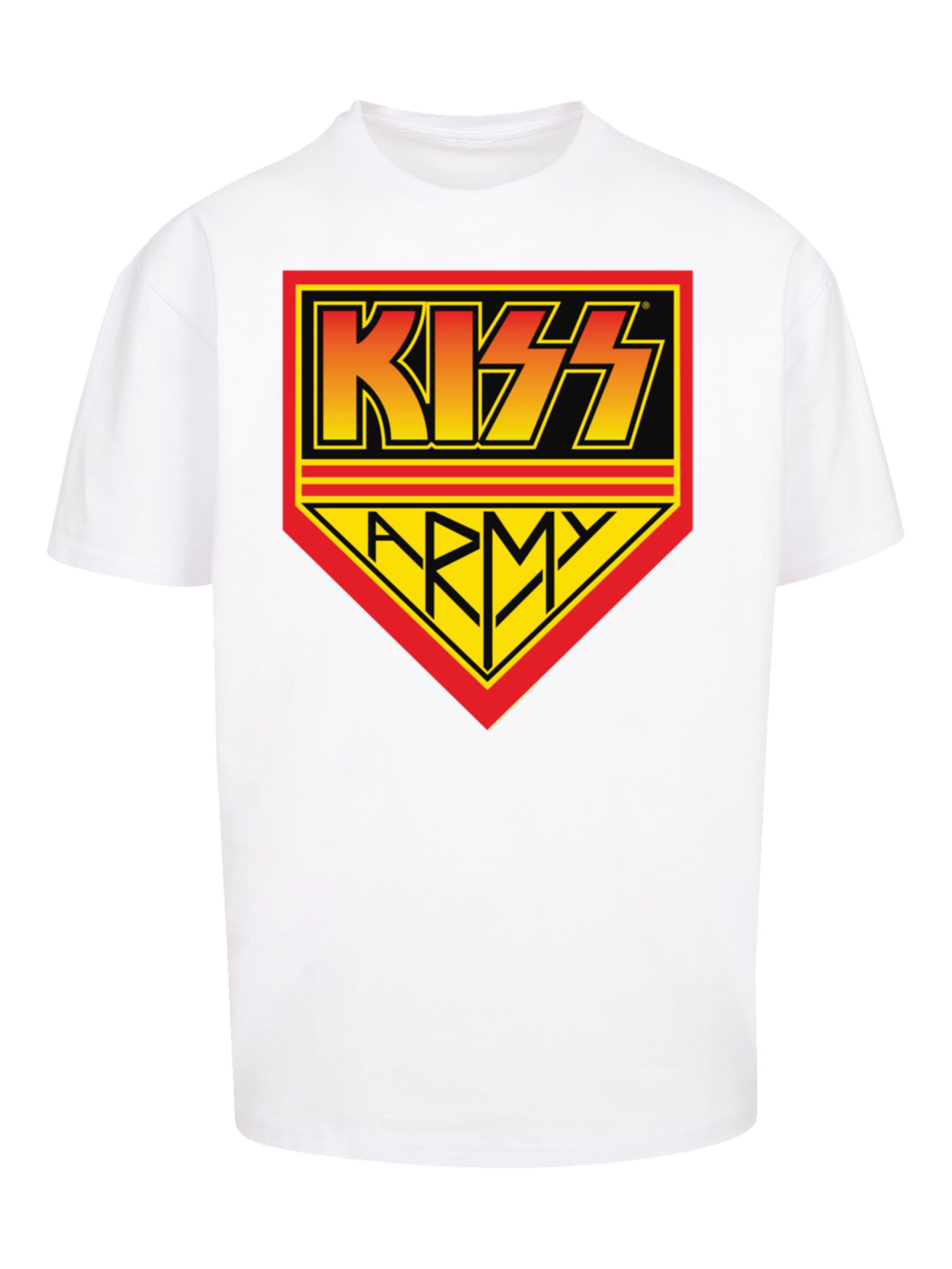 F4NT4STIC T-Shirt 'Kiss Army Logo' in Weiß: Vorderseite