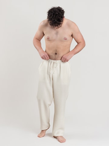 Erlich Textil Pyjamahose 'Leif' in Weiß: Vorderseite