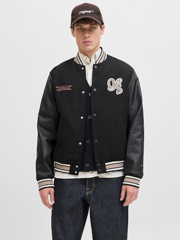 JACK & JONES Přechodná bunda 'JORMEADOWS' – černá: přední strana