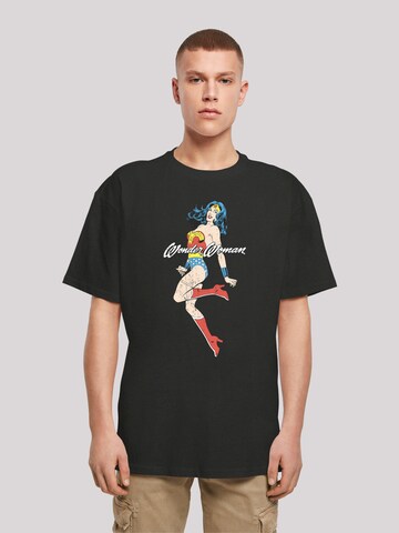 F4NT4STIC T-Shirt 'DC Comics Wonder Woman Jump' in Schwarz: Vorderseite