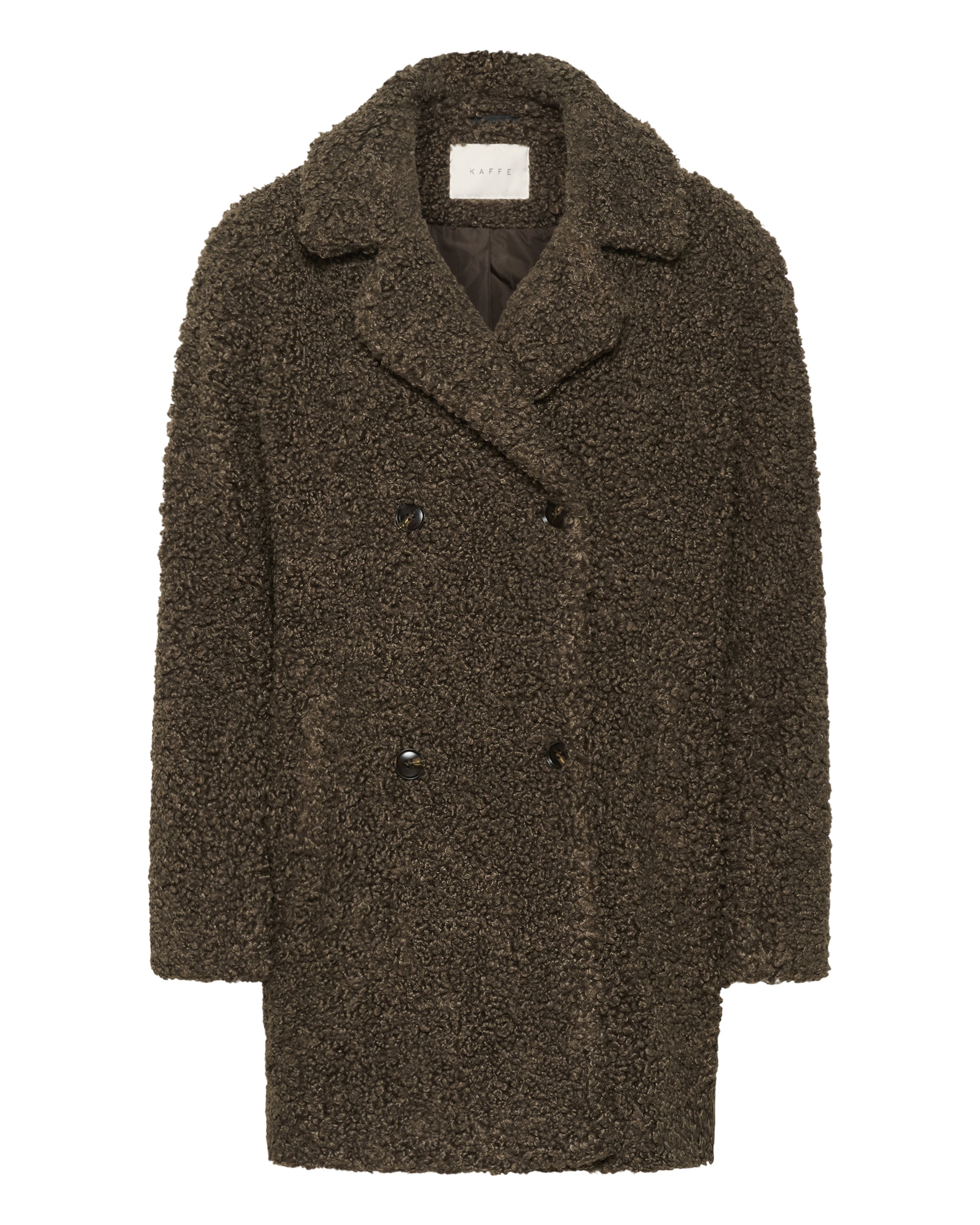 Kaffe - Sobretudo meia-estação 'KABalmi' em castanho: frente