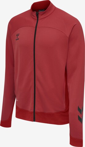 Hummel Athletic Zip-Up Hoodie 'Lead' in Red