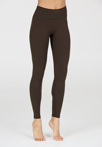 Athlecia Skinny Tights 'Luxe' in Braun: Vorderseite