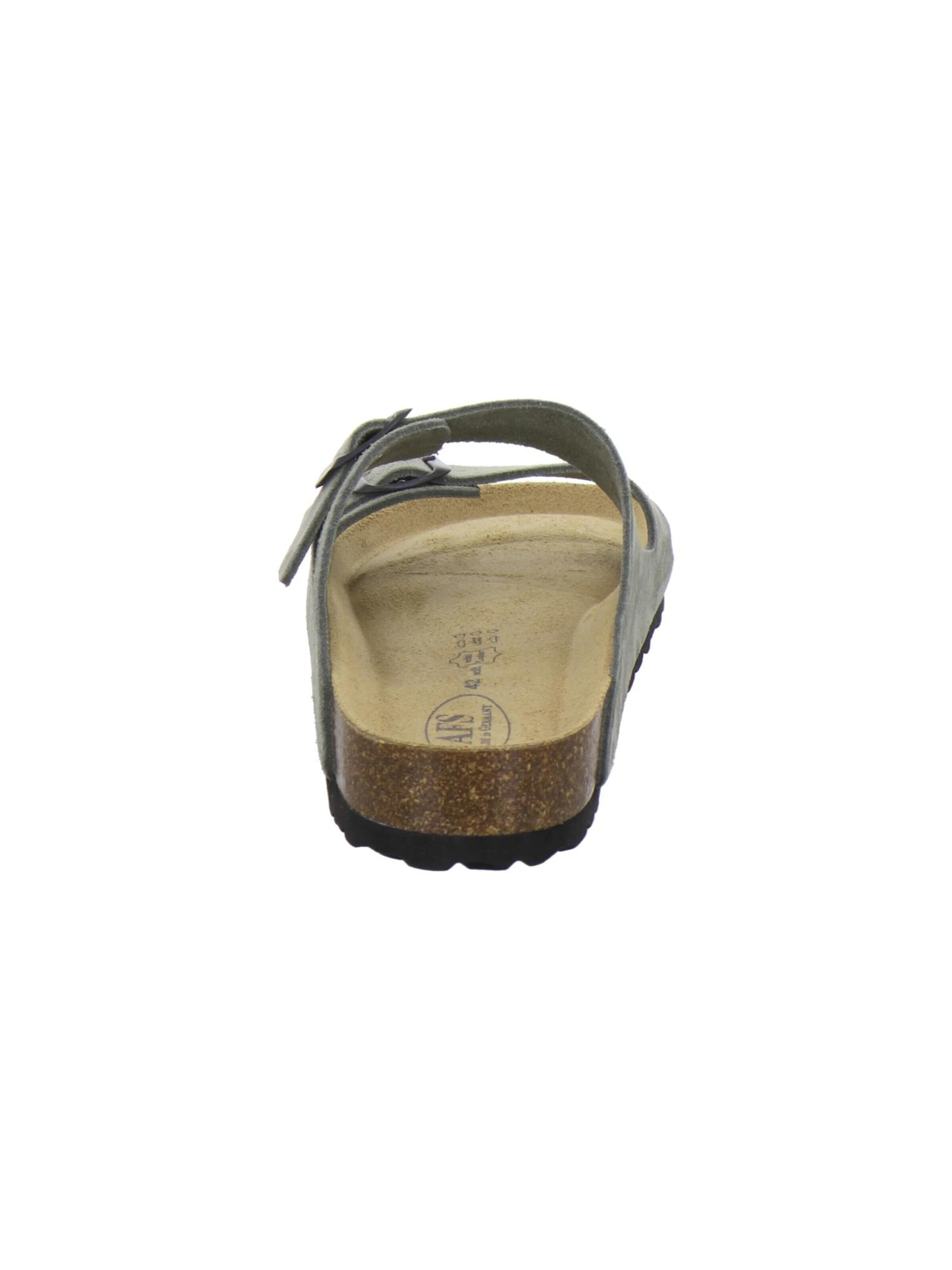 Mule 'Pantoletten Herren Zweischnaller olive Veloursleder' AFS-Schuhe en vert