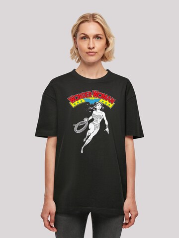 T-shirt oversize 'DC Comics Wonder Woman Lasso' F4NT4STIC en noir : devant