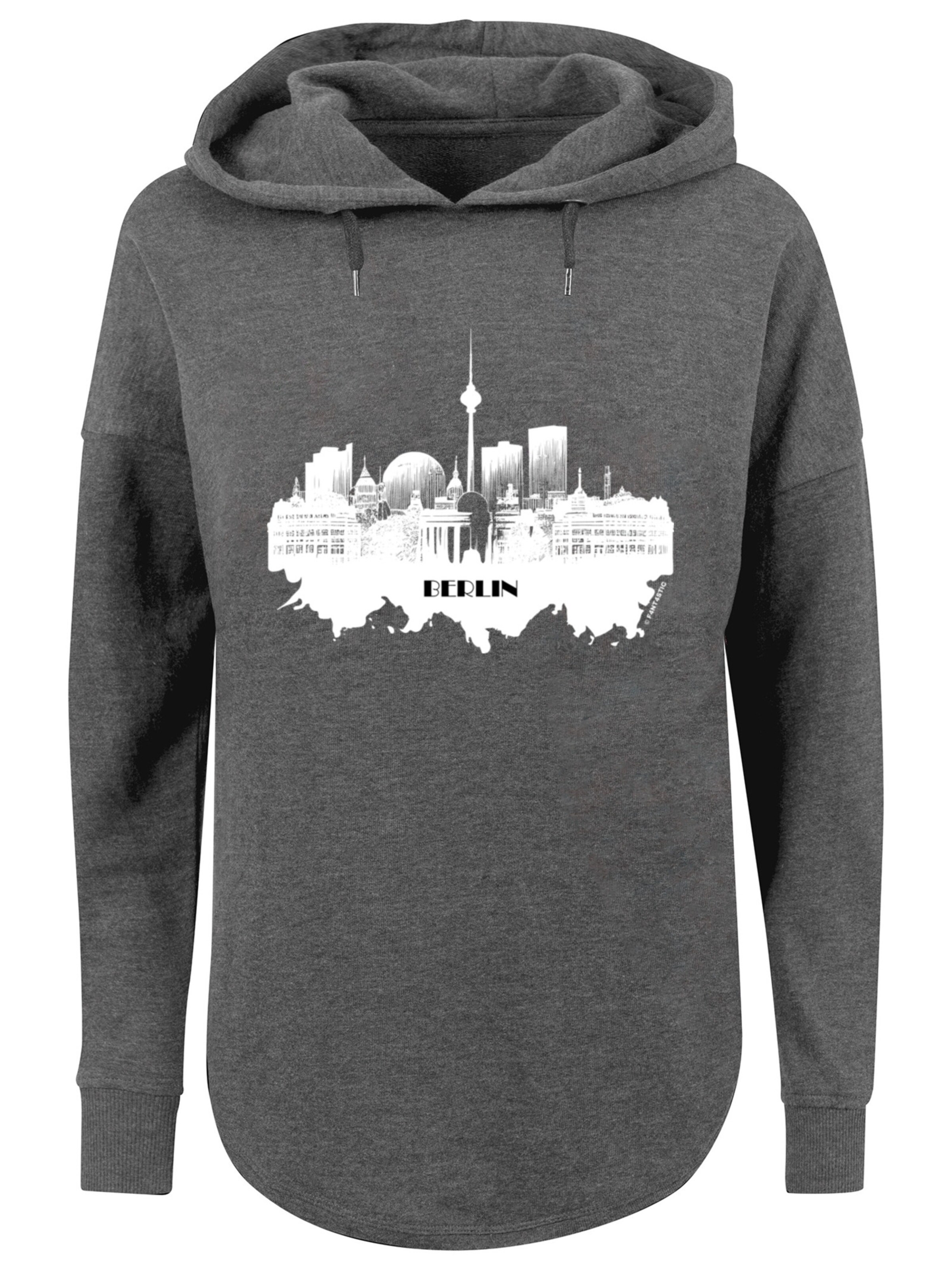 F4NT4STIC Sweatshirt 'Cities Collection - Berlin skyline' in Grau: Vorderseite