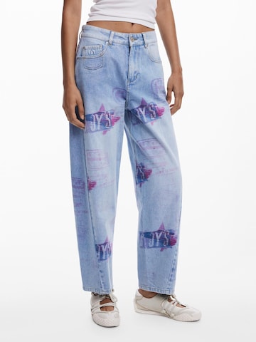 Desigual Loosefit Jeans in Blauw: voorkant