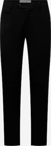 Coupe slim Pantalon chino 'Como' Les Deux en noir : devant