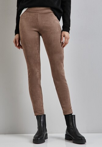 STREET ONE Skinny Leggings in Beige: front