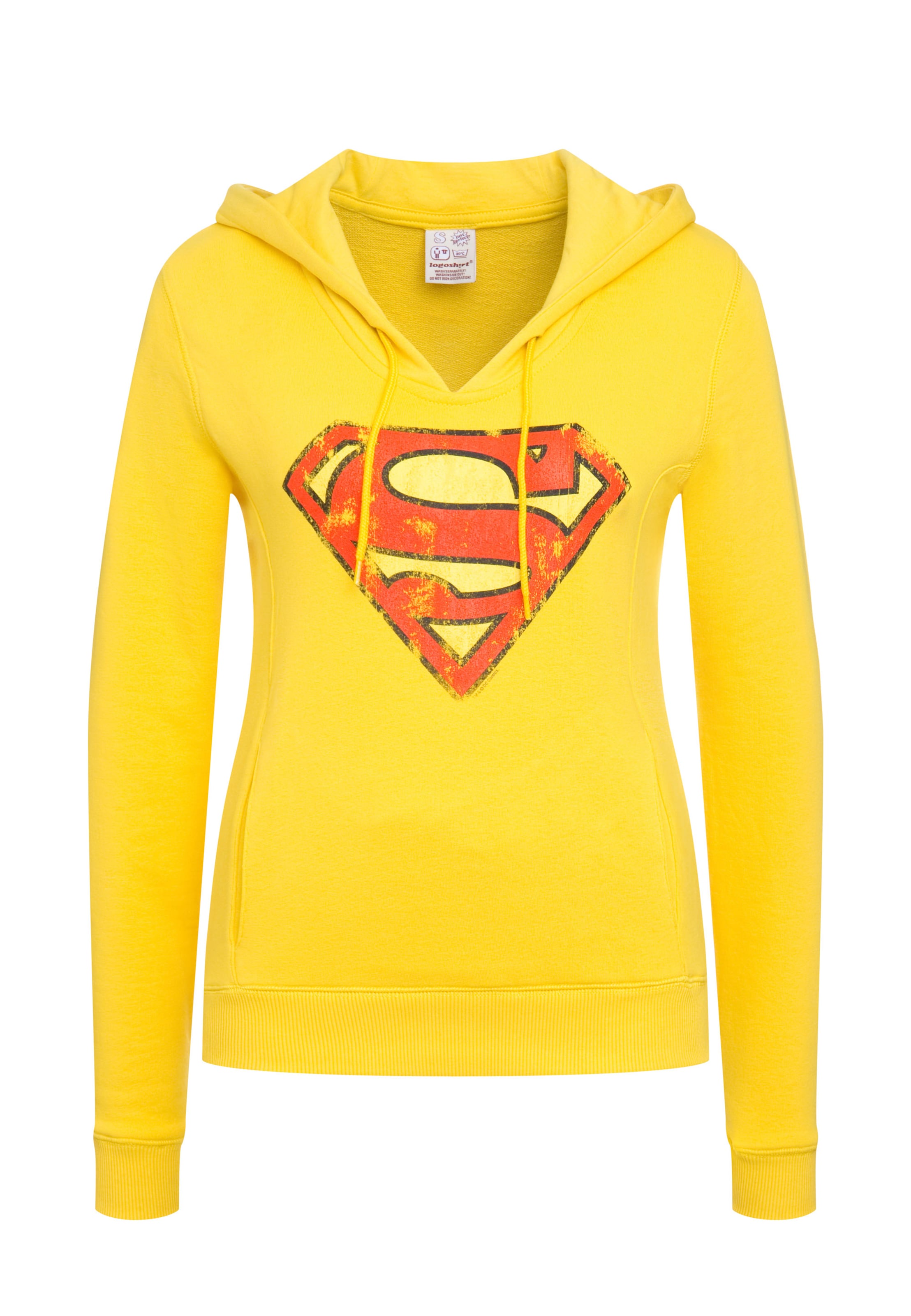 LOGOSHIRT Sweatshirt ' DC Comics ' in Geel: voorkant