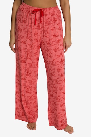 Wide Leg Pantalon de pyjama Ulla Popken en rose : devant
