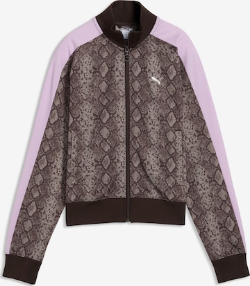 Veste de survêtement 'T7' PUMA en marron : devant