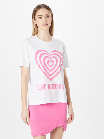 Tricou de la Love Moschino pe alb: față