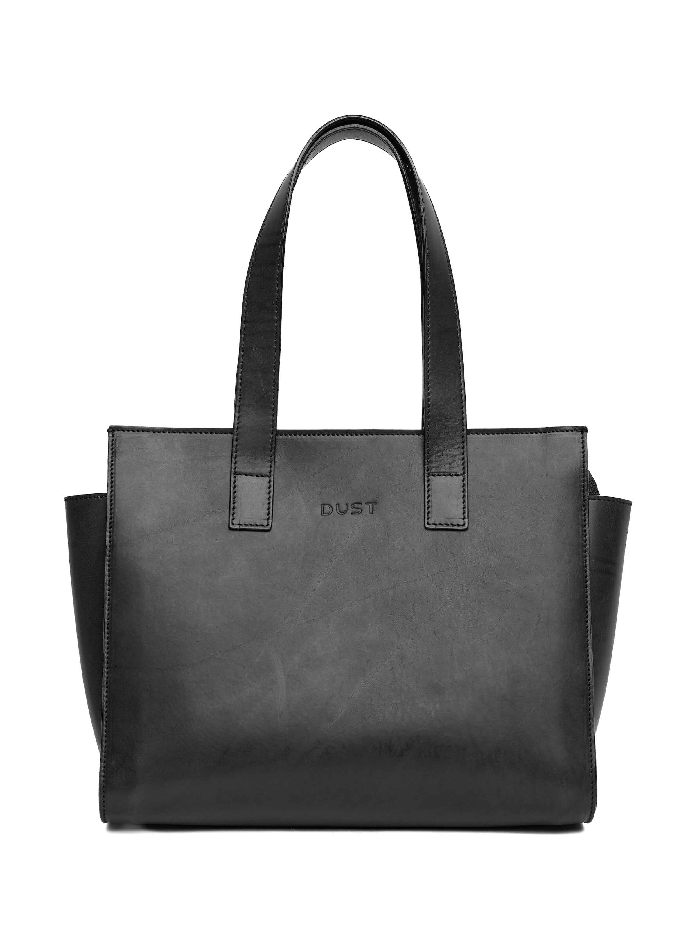 THE DUST COMPANY Shopper 'Leather Tote Black Aspen Collection' in Black: front