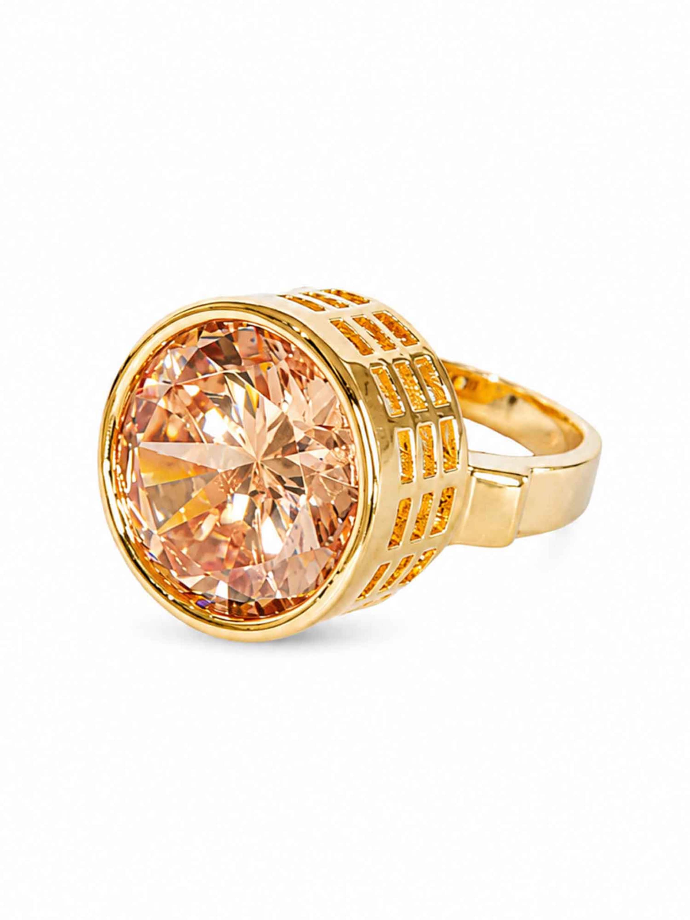 RteRme Ring 'Amber Crystal Gold Statement Ring'‌‌ in Gold: Vorderseite