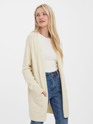 VERO MODA Knit Cardigan in Beige: front