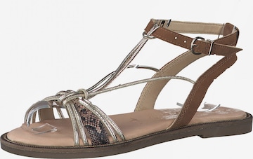 TAMARIS Strap sandal 'Flat' in Brown: front