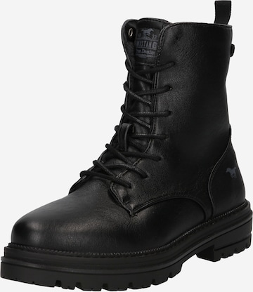 MUSTANG Lace-Up Ankle Boots in Black: front