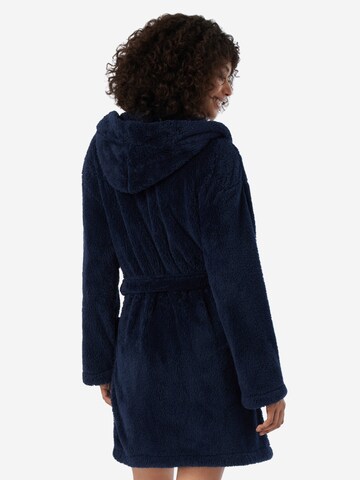 SCHIESSER Long Bathrobe 'Teddy Fleece' in Blue