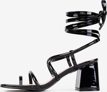 Celena Strap Sandals in Black: front