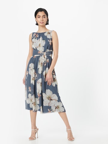 Robe de cocktail SWING en bleu : devant