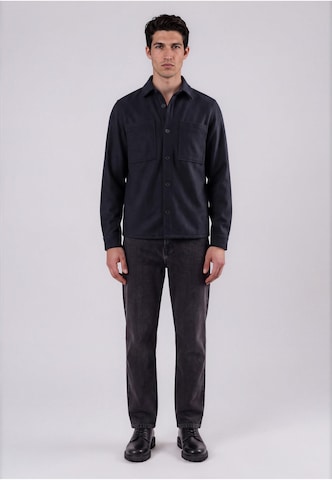 Coupe regular Chemise !Solid en bleu : devant