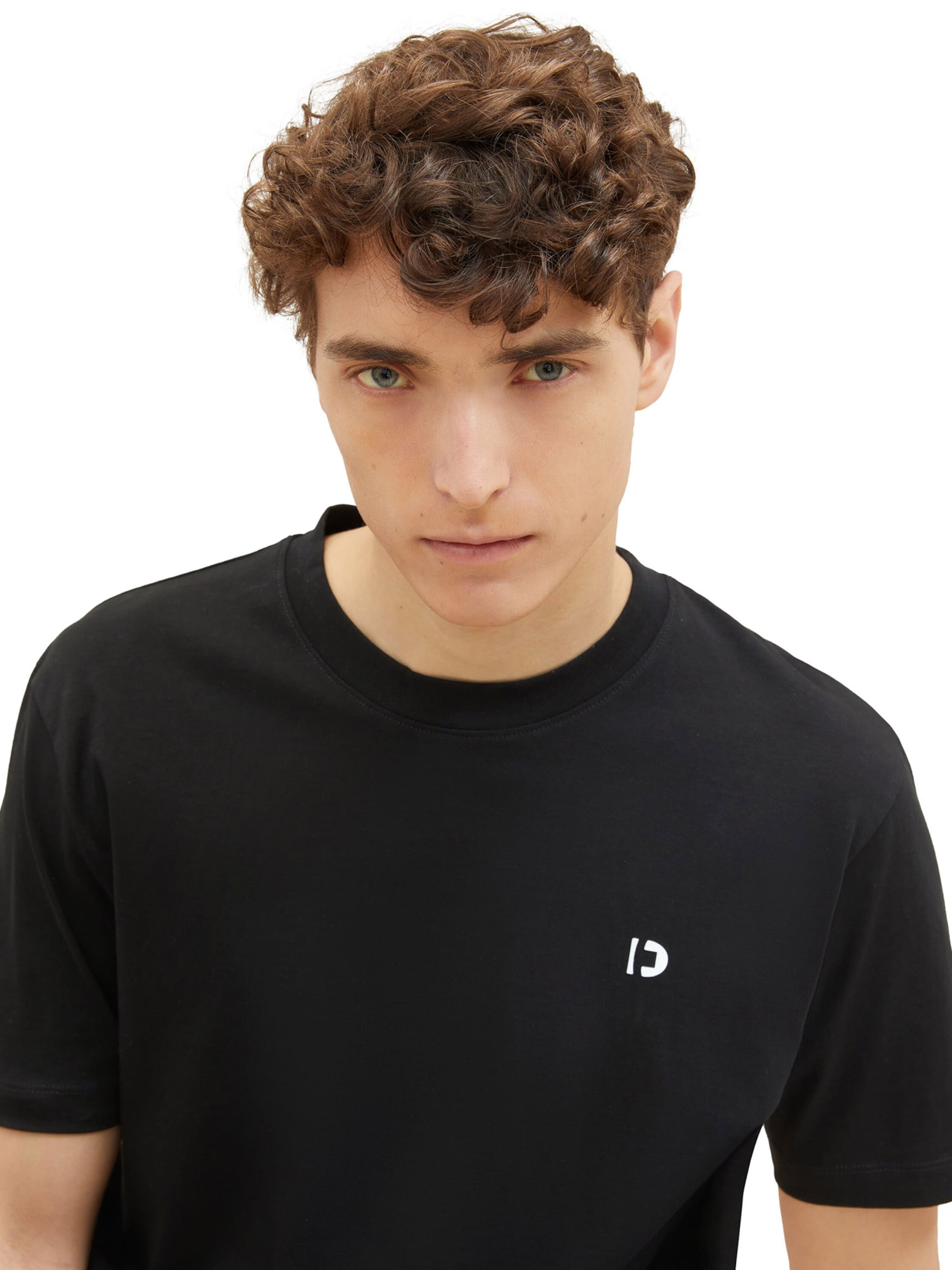 TOM TAILOR DENIM Tričko - Čierna