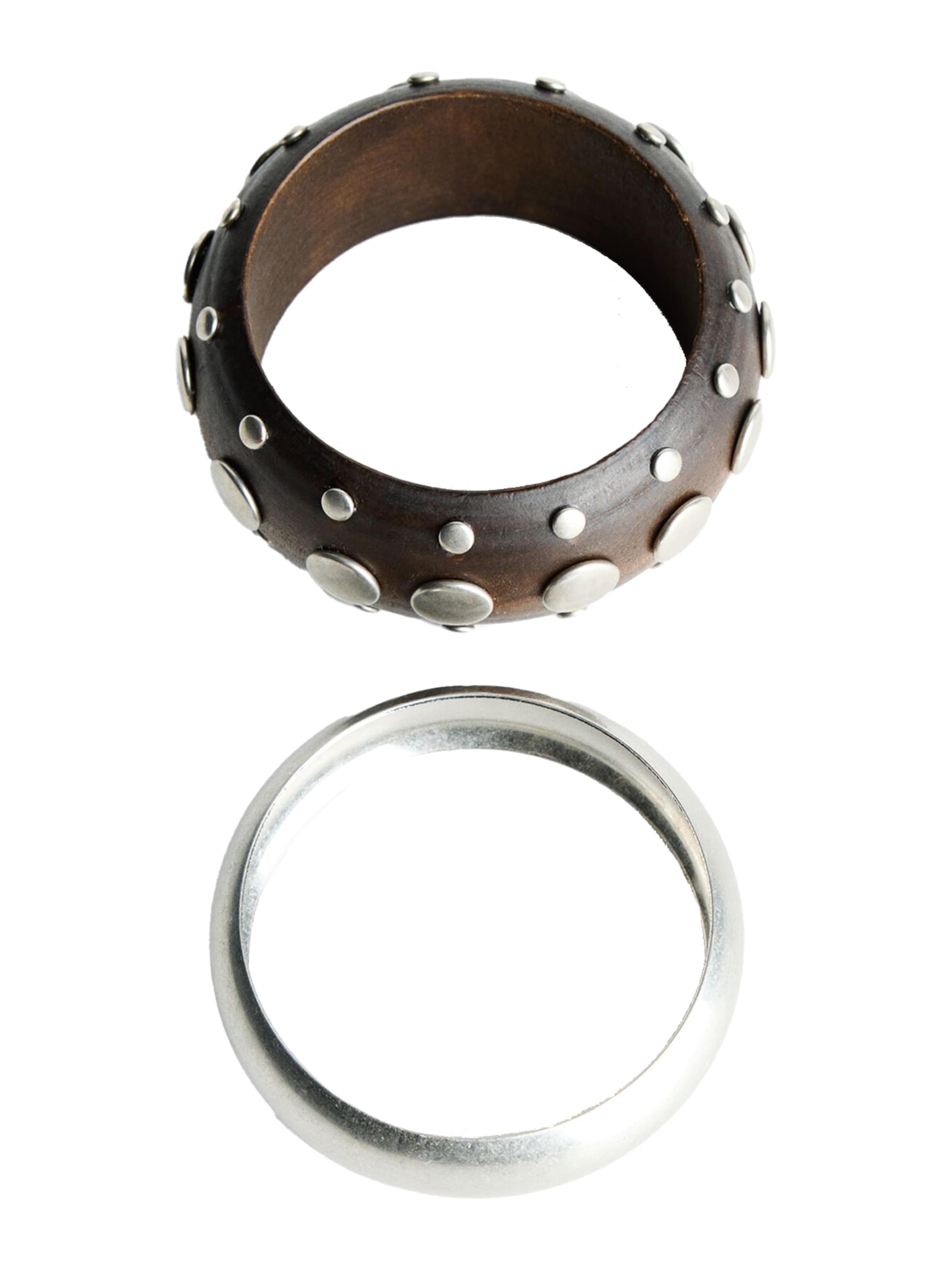 Bershka Armband in dunkelbraun / silber, Produktansicht