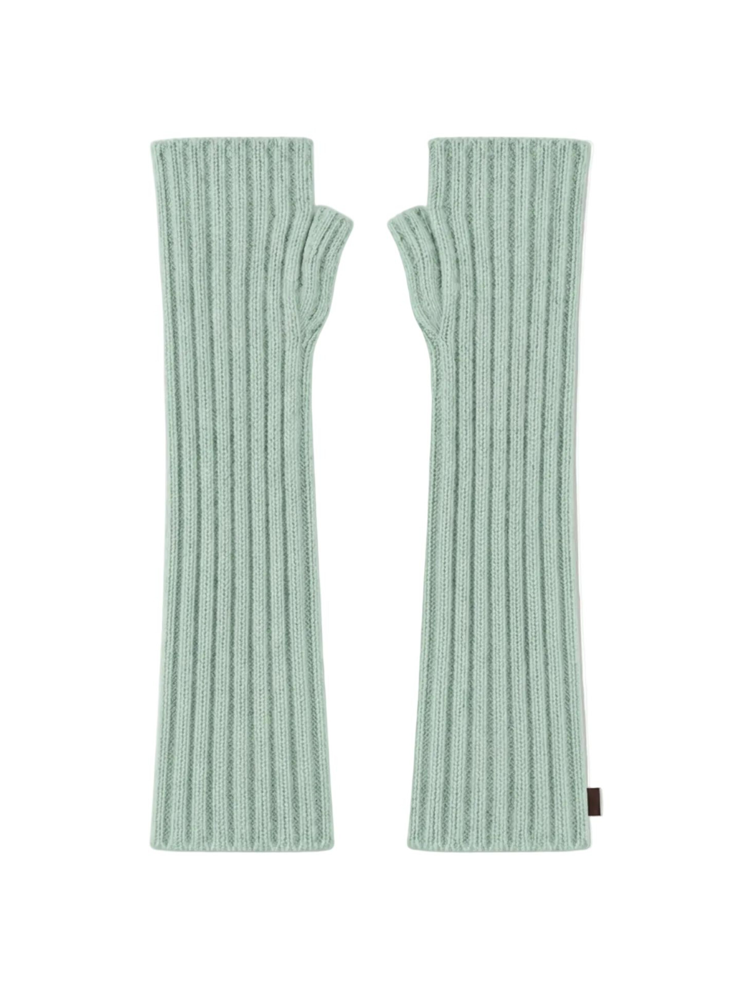 žalia GOBI Cashmere Trumpos pirštinės be pirštų galų: priekis