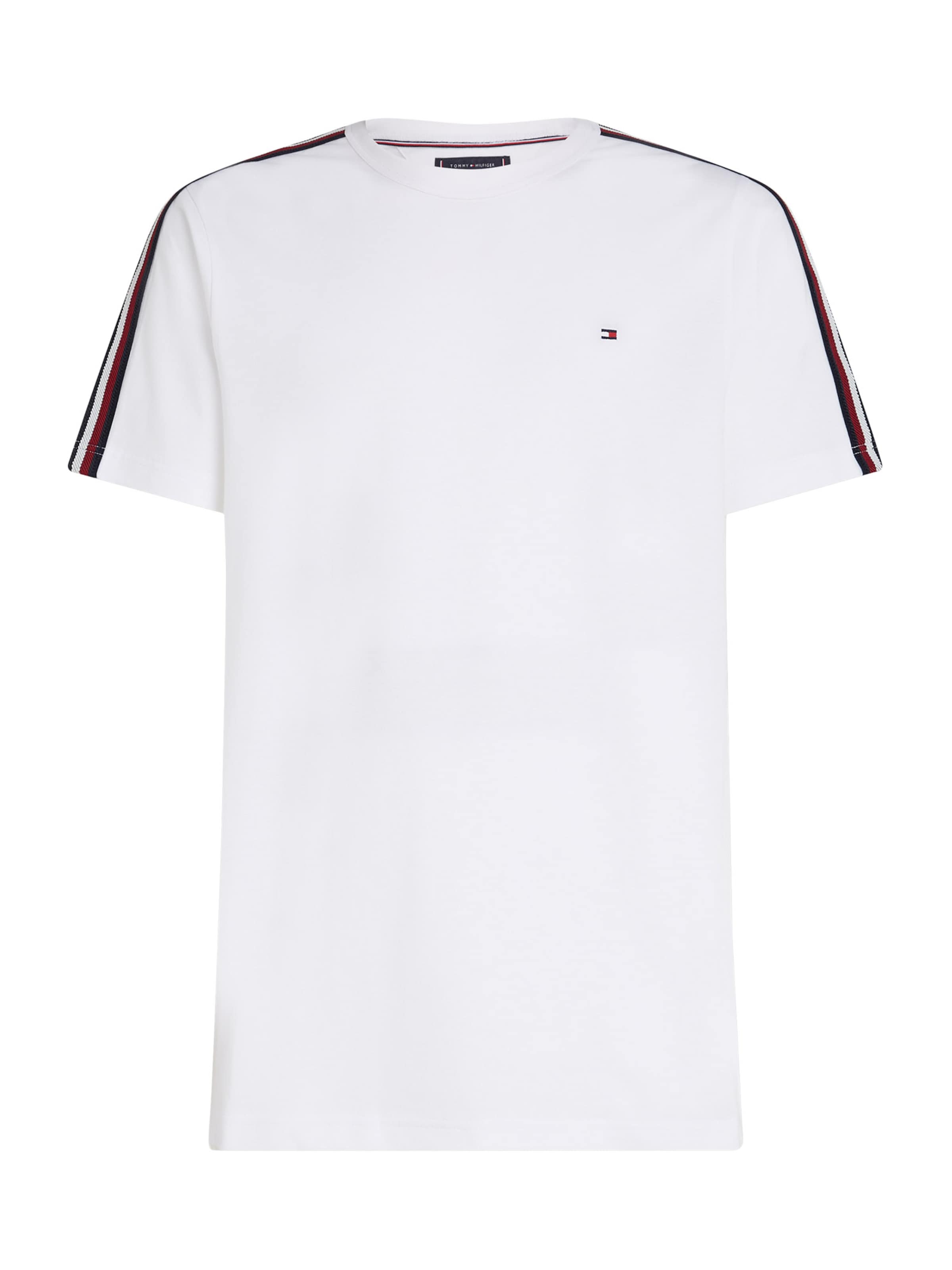 T-Shirt 'GLOBAL STRIPE' TOMMY HILFIGER en blanc : devant