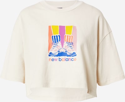 Marškinėliai iš new balance, spalva – kremo / mėlyna / geltona / orchidėjų spalva, Prekių apžvalga