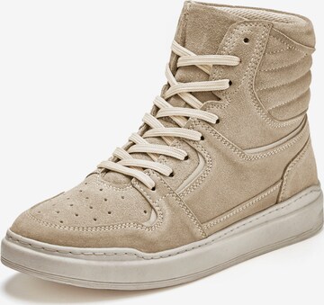 Sneaker alta di Elbsand in beige: frontale