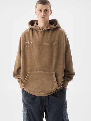 Sweat-shirt Pull&Bear en marron : devant