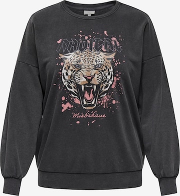 ONLY Carmakoma Sweatshirt in Zwart: voorkant