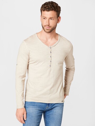 Coupe regular T-Shirt Key Largo en beige : devant